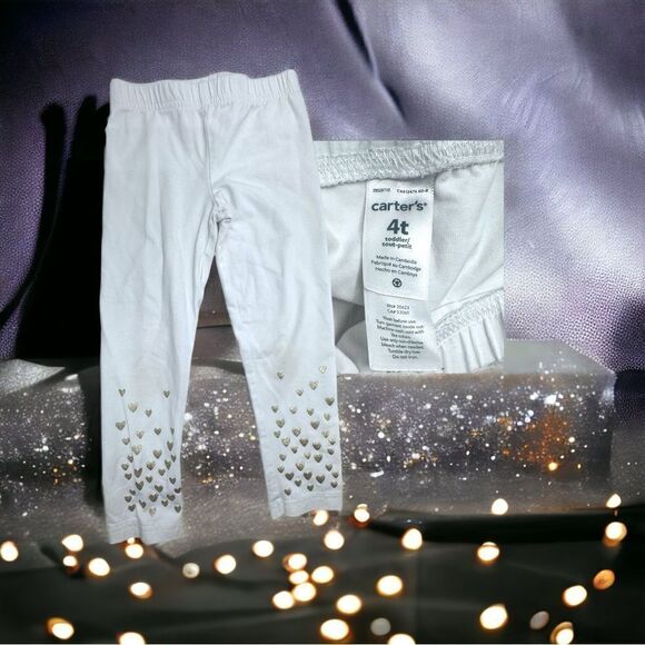 3 Pairs - 4T Girls Leggings l Fall l Halloween l Gold Star Accent l EUC - Picture 2 of 6